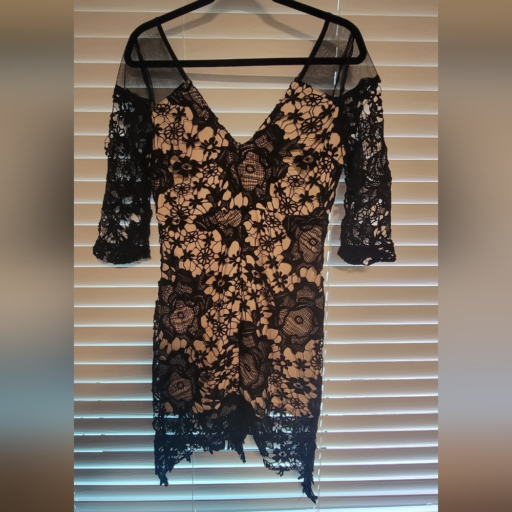 Black Corchet Layered Dress Size Med